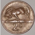 1968 AFR - 2 CENT COIN (TWO CENT COIN) - RSA - BRONZE - KM#66.2 - WILDEBEEST