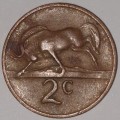 1969 ENG - 2 CENT COIN (TWO CENT COIN) - RSA - BRONZE - KM#66.2 - WILDEBEEST