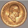 1976 - 2 CENT COIN (TWO CENT COIN) - RSA - BRONZE - KM#83 - BILINGUAL LEGEND - WILDEBEEST