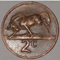 1978 - 2 CENT COIN (TWO CENT COIN) - RSA - BRONZE - KM#83 - BILINGUAL LEGEND - WILDEBEEST