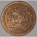 1981 - 2 CENT COIN (TWO CENT COIN) - RSA - BRONZE - KM#83 - BILINGUAL LEGEND - WILDEBEEST