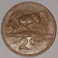 1982 - 2 CENT COIN (TWO CENT COIN) - RSA - BRONZE - KM#83 - BILINGUAL LEGEND - WILDEBEEST