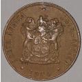 1986 - 2 CENT COIN (TWO CENT COIN) - RSA - BRONZE - KM#83 - BILINGUAL LEGEND - WILDEBEEST