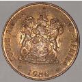 1988 - 2 CENT COIN (TWO CENT COIN) - RSA - BRONZE - KM#83 - BILINGUAL LEGEND - WILDEBEEST