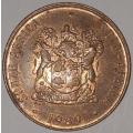1989 - 2 CENT COIN (TWO CENT COIN) - RSA - BRONZE - KM#83 - BILINGUAL LEGEND - WILDEBEEST