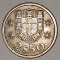 1964 - 2.5 ESCUDOS - 2$50 - 2 1/2 - PORTUGAL - PORTUGUESA - KM#590 - COPPER-NICKEL - PORTUGUESE