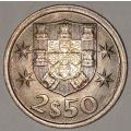 1965 - 2.5 ESCUDOS - 2$50 - 2 1/2 - PORTUGAL - PORTUGUESA - KM#590 - COPPER-NICKEL - PORTUGUESE