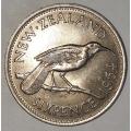 1964 - 6 PENCE - SIX PENCE - 6d - NEW ZEALAND - KM#26.2 - COPPER-NICKEL - HUIA BIRD