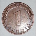 1949 J  - 1 PFENNIG - ONE PFENNIG - GERMANY - FEDERAL REPUBLIC - (Copper Plated Steel)