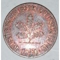 1950 G - 1 PFENNIG - ONE PFENNIG - GERMANY - FEDERAL REPUBLIC - (Copper Plated Steel)