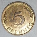 1950 J - 5 PFENNIG - FIVE PFENNIG - GERMANY - FEDERAL REPUBLIC - (Brass Clad Steel)