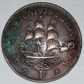 1938 - 1 PENNY - (1D) - UNION OF SOUTH AFRICA - HOLED