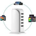 5 port Universal USB charger - White
