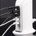 5 port Universal USB charger - White