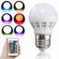 3W RGBW 16 Colors E27 LED Light Bulb Indoor Lamp With 24 Key Remote Control 85-265V