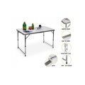 Portable Folding Aluminum Suitcase Table, Compact Camping Picnic Table with Umbrella Hole