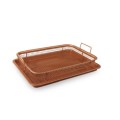 2 Piece Crispy Baking Tray Set with Metal Basket - Copper