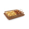 2 Piece Crispy Baking Tray Set with Metal Basket - Copper