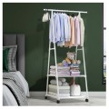 Clothes Rack Small Metal Garment Rack with Shelves for bedroom Rolling clothing rack for Hanging