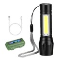 Rechargeable Torch Adjustable Zoom In Out USB Tactical Flashlight