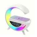 Wireless Alarm Clock Speaker With Rhythm RGB Light Bar,15W Wireless Speaker