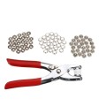 Set of 100 Ring Press Studs and Snap Popper Fasteners with Prong Pliers RC-6