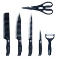 6pcs Knife Set Non-Stick Coating Kitchen Knives (Black)