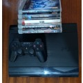 Playstation 3 Super Slim + 5 Games + Controller - Free Shipping