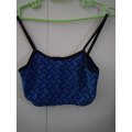 Blue and Black Maxed top with straps Size M