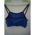 Blue and Black Maxed top with straps Size M