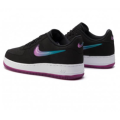 Black And Purple Nike Air Force One With Gel Swoosh