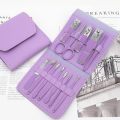 12 Piece Portable Nail Clipper Set, Stainless Steel Tool Finger Nail Clipper Set (Purple)