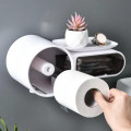Toilet paper holder multifunctional household storage box toilet wall-mounted storage box shelf