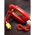 OLD ROTARY TELEPHONE - NOT STRIPPED - RED -