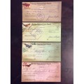 SET OFF 4 GREAT WILDLIFE 1974 BARCLAYS BANK USED CHEQUES - BID PER CHEQUE TO TAKE THEM ALL - WOW -
