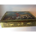 INCREDIBLE VINTAGE LARGE CHOCOLATE TIN - GREAT FIND -