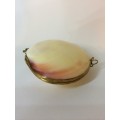 VINTAGE SHELL TRINKET BOX MADE WITH YELLOW METAL - A MUST HAVE - UNIQUE ITEM -