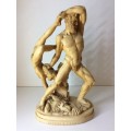 VINTAGE GREEK STATUE - ERCOLE E LICA - 23cm HIGH - HARD RESIN, ABOUT 1KG - GREAT DETAIL -