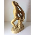 VINTAGE GREEK STATUE - ERCOLE E LICA - 23cm HIGH - HARD RESIN, ABOUT 1KG - GREAT DETAIL -