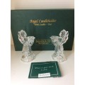 CRYSTAL - SET OF ANGEL CANDLE HOLDERS - WATERFORD CRYSTAL - GREAT FIND -