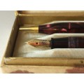 CONWAY STEWART DINKIE set fountain pen 14ct gold nib & pencil - ORIGINAL BOX -