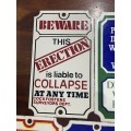 7 SMALL ENAMEL NOVELTY SIGNS FROM THE 1980s - DODO DESIGNS ENGLAND - 7x12cm each, One bid for all