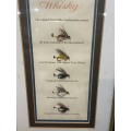 TEALS WHISKEY FLY FISHING SIGN BEHIND GLASS
