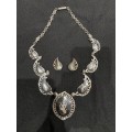 Silver necklace & earrings set Siam silver VINTAGE