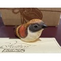 HOUSE SPARROW/HUIS MOSSIE - STUNNING FEATHERS FRIENDS RESIN CASTING - KNYSNA - Hand painted-