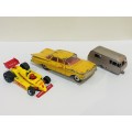 THREE OLD DIE CAST CARS - JOBLOT - SEE PICS FOR CONDITION -