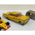 THREE OLD DIE CAST CARS - JOBLOT - SEE PICS FOR CONDITION -