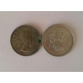 Lot of 5 Shillings, 1 Rand and 2.5 Shilling