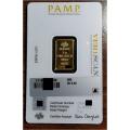5 gram 24kt .999 Fine Gold Bullion Bar - Pamp - Country of Origin UAE (Assay and Certified)