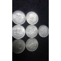 7 X 5 SHILLINGS SILVER COINS WEIGHT IS 197.85 GRAM 1951 TO 1961 BID PER COIN